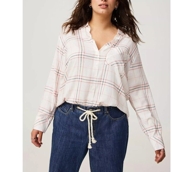 Torrid Drop Shoulder Button-Front Shirt - Picture 4 of 14